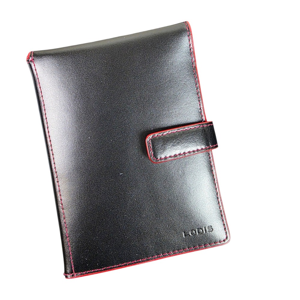 Lodis Passport Wallet Unisex OS Black Good RFID Leather Travel Organizer Red